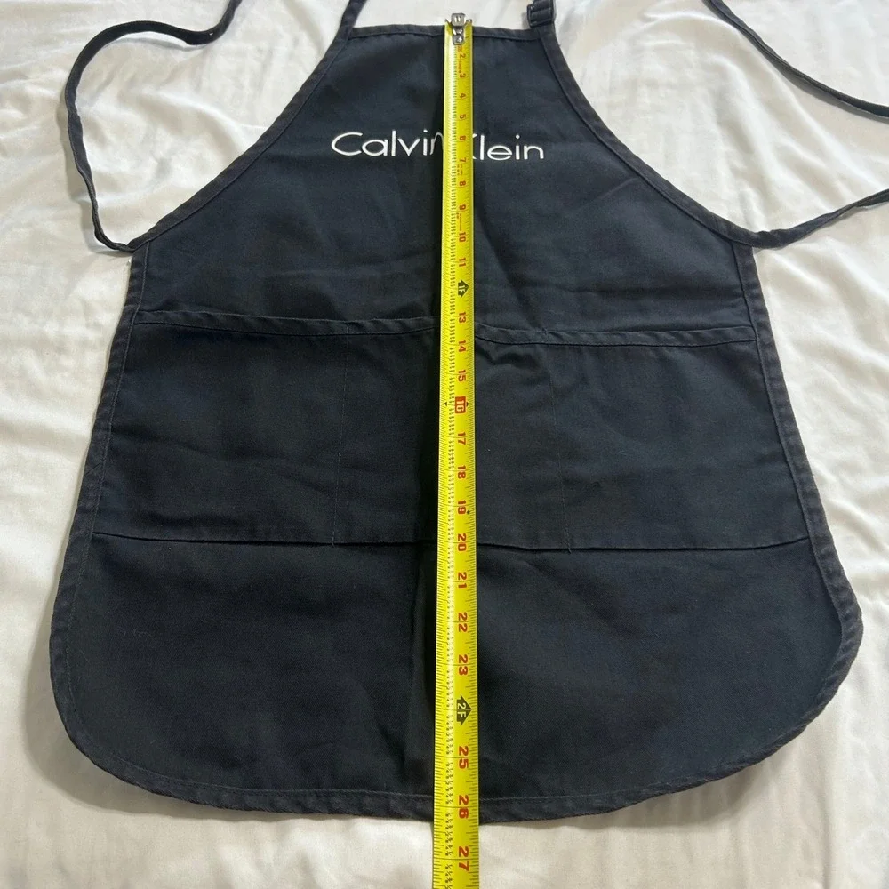 Vintage Calvin Klein Black Apron‎ Logo 3-Pocket Made in USA Adjustable Strap